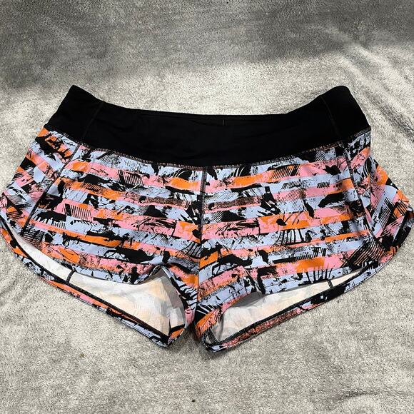 Lululemon speed up Hotty Hot Short II Low Rise 2.5" red orange Size 8 - Picture 1 of 4